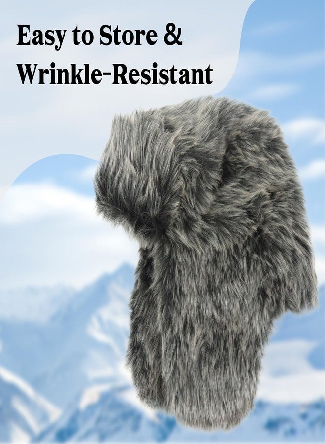 Phaiy Fluffy Trapper Hat for Men Women, Unisex Faux Fur Aviator Hat, Winter Hats with Ear Flaps, Windproof Hunting Ski Hat Russian Ushanka Hats - Image 4